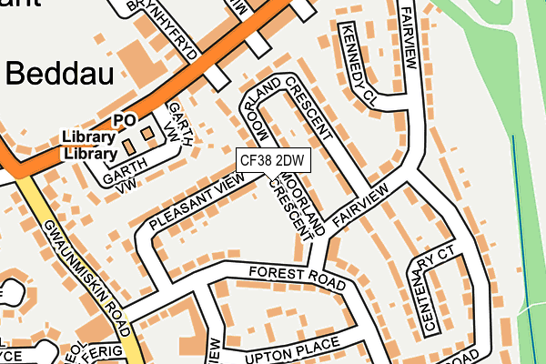 CF38 2DW map - OS OpenMap – Local (Ordnance Survey)