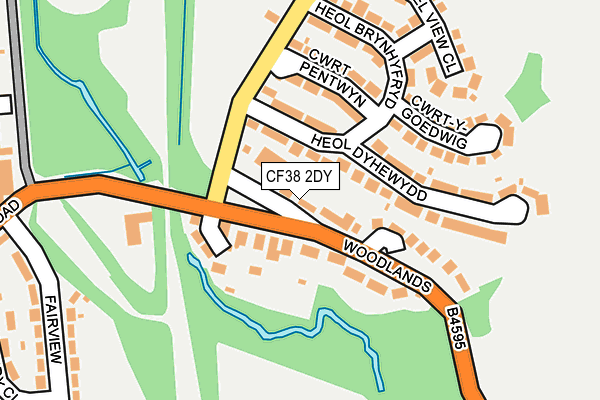 CF38 2DY map - OS OpenMap – Local (Ordnance Survey)