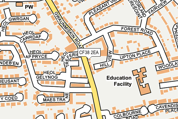 CF38 2EA map - OS OpenMap – Local (Ordnance Survey)