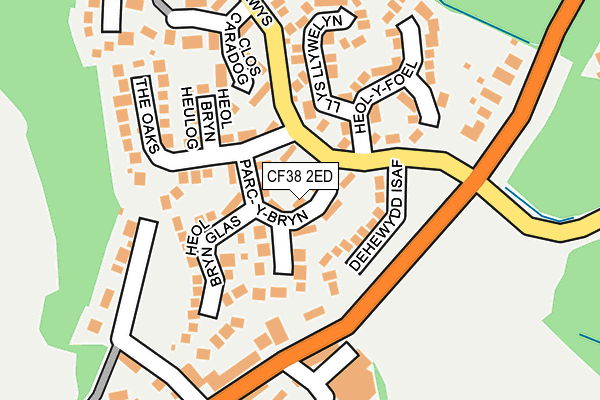 CF38 2ED map - OS OpenMap – Local (Ordnance Survey)