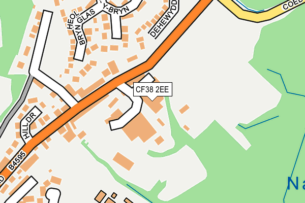 CF38 2EE map - OS OpenMap – Local (Ordnance Survey)
