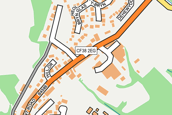 CF38 2EG map - OS OpenMap – Local (Ordnance Survey)