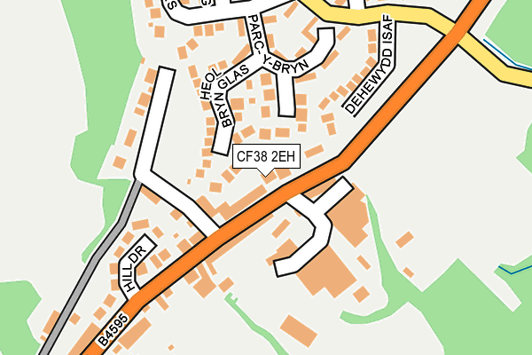 CF38 2EH map - OS OpenMap – Local (Ordnance Survey)