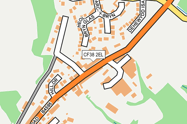 CF38 2EL map - OS OpenMap – Local (Ordnance Survey)