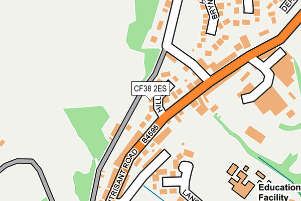 CF38 2ES map - OS OpenMap – Local (Ordnance Survey)