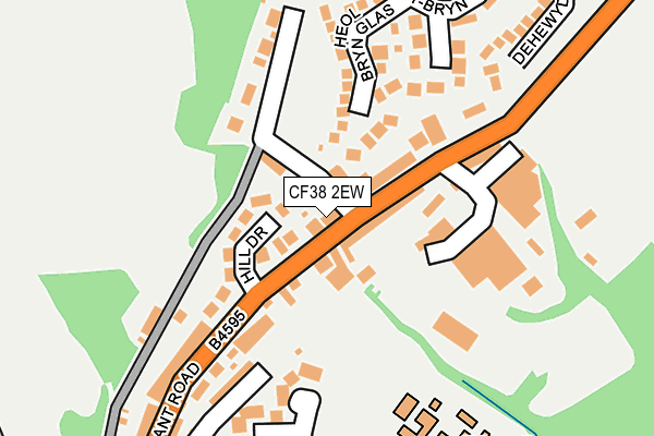 CF38 2EW map - OS OpenMap – Local (Ordnance Survey)