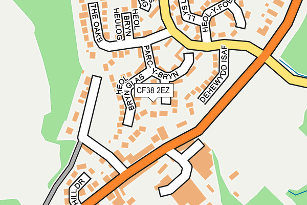 CF38 2EZ map - OS OpenMap – Local (Ordnance Survey)