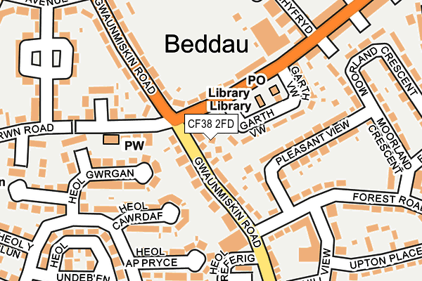 CF38 2FD map - OS OpenMap – Local (Ordnance Survey)