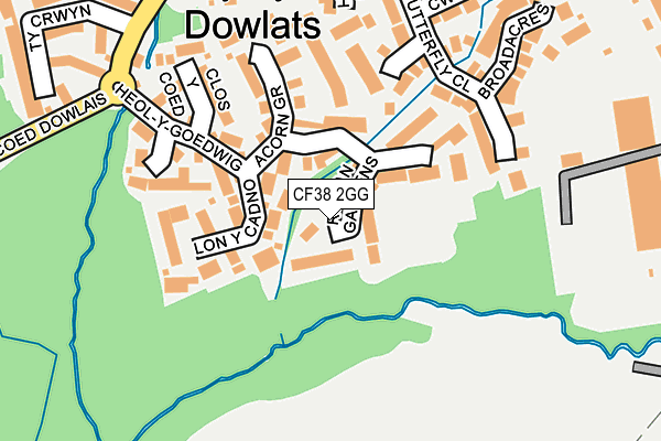 CF38 2GG map - OS OpenMap – Local (Ordnance Survey)