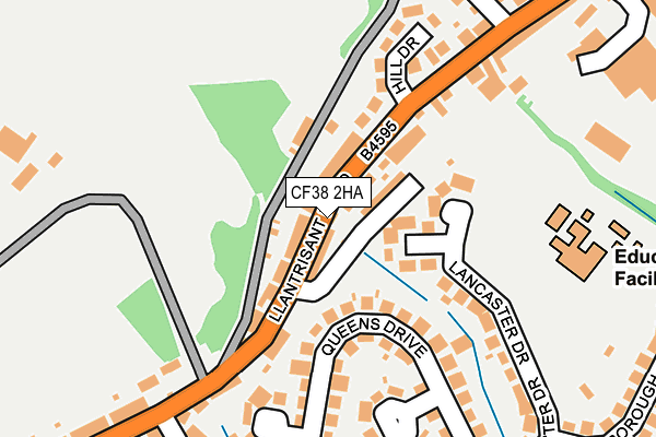 CF38 2HA map - OS OpenMap – Local (Ordnance Survey)