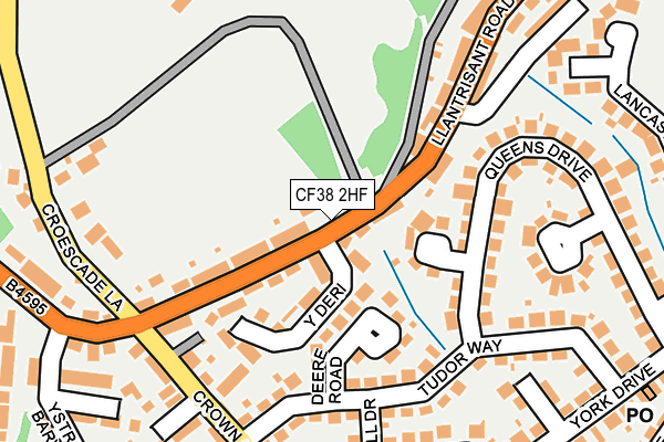 CF38 2HF map - OS OpenMap – Local (Ordnance Survey)