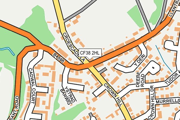 CF38 2HL map - OS OpenMap – Local (Ordnance Survey)