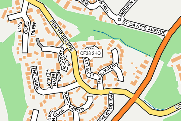 CF38 2HQ map - OS OpenMap – Local (Ordnance Survey)