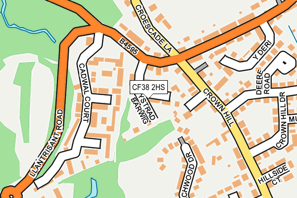 CF38 2HS map - OS OpenMap – Local (Ordnance Survey)