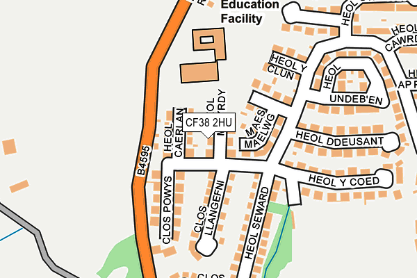 CF38 2HU map - OS OpenMap – Local (Ordnance Survey)