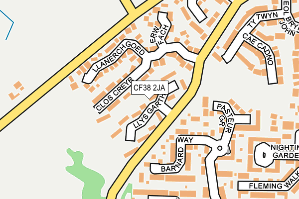 CF38 2JA map - OS OpenMap – Local (Ordnance Survey)