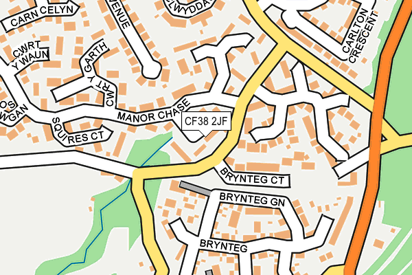 CF38 2JF map - OS OpenMap – Local (Ordnance Survey)