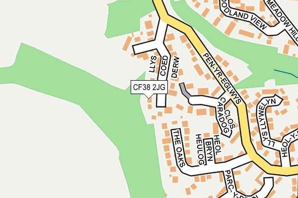 CF38 2JG map - OS OpenMap – Local (Ordnance Survey)