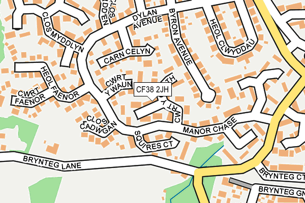 CF38 2JH map - OS OpenMap – Local (Ordnance Survey)