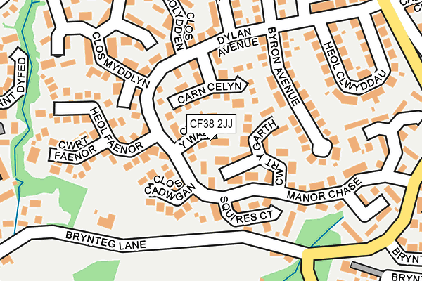 CF38 2JJ map - OS OpenMap – Local (Ordnance Survey)