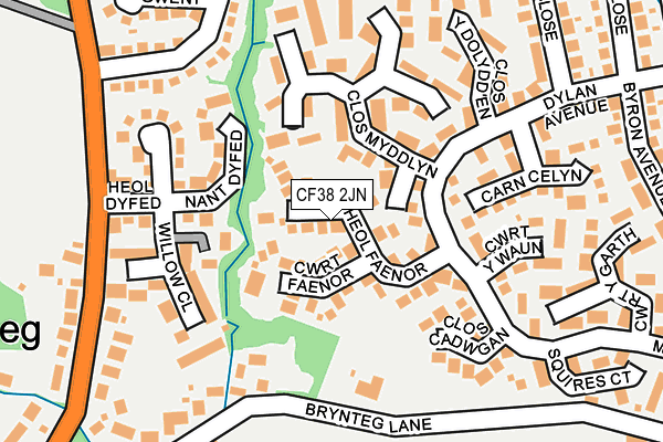 CF38 2JN map - OS OpenMap – Local (Ordnance Survey)