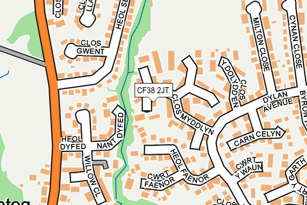 CF38 2JT map - OS OpenMap – Local (Ordnance Survey)