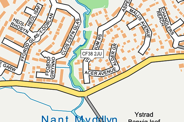 CF38 2JU map - OS OpenMap – Local (Ordnance Survey)