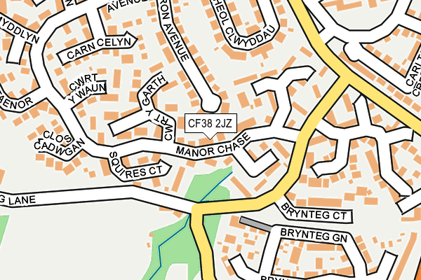 CF38 2JZ map - OS OpenMap – Local (Ordnance Survey)