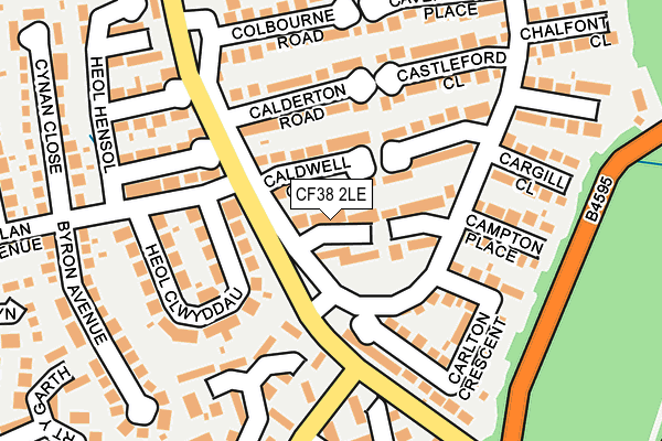 CF38 2LE map - OS OpenMap – Local (Ordnance Survey)