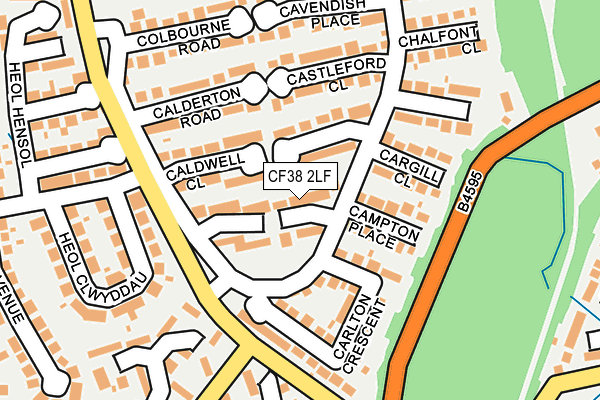 CF38 2LF map - OS OpenMap – Local (Ordnance Survey)