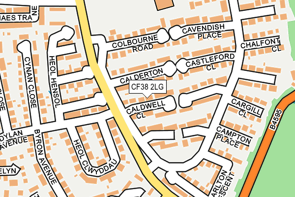 CF38 2LG map - OS OpenMap – Local (Ordnance Survey)