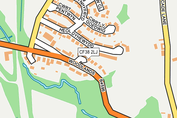 CF38 2LJ map - OS OpenMap – Local (Ordnance Survey)