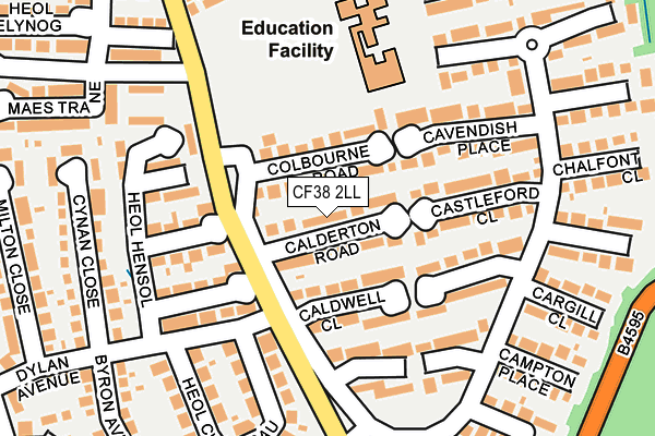 CF38 2LL map - OS OpenMap – Local (Ordnance Survey)