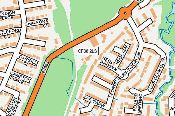 CF38 2LS map - OS OpenMap – Local (Ordnance Survey)