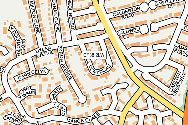 CF38 2LW map - OS OpenMap – Local (Ordnance Survey)