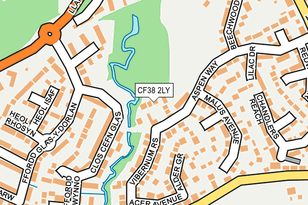 CF38 2LY map - OS OpenMap – Local (Ordnance Survey)