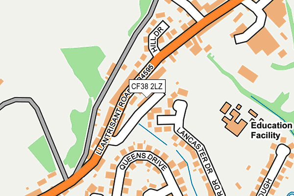 CF38 2LZ map - OS OpenMap – Local (Ordnance Survey)