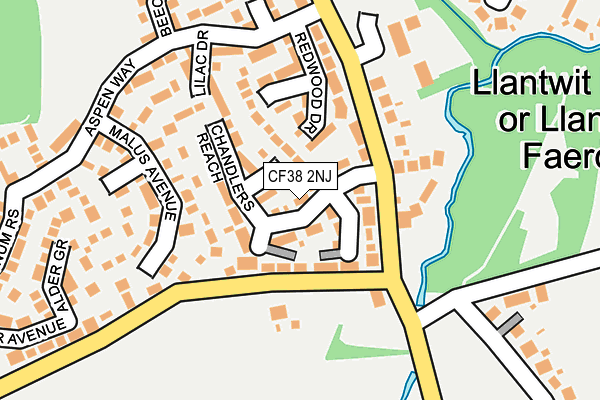 CF38 2NJ map - OS OpenMap – Local (Ordnance Survey)