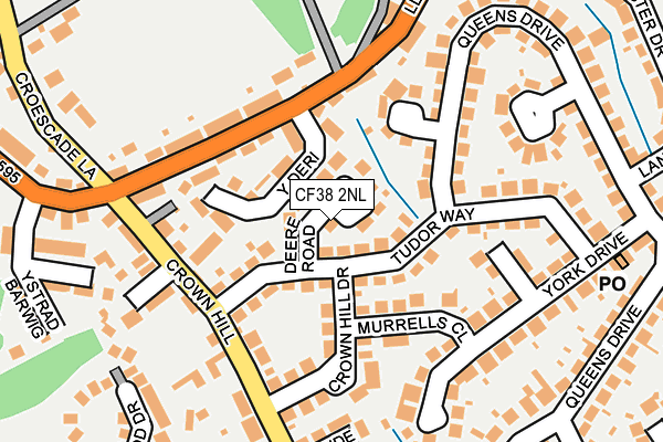 CF38 2NL map - OS OpenMap – Local (Ordnance Survey)