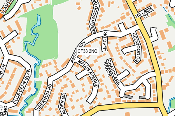 CF38 2NQ map - OS OpenMap – Local (Ordnance Survey)