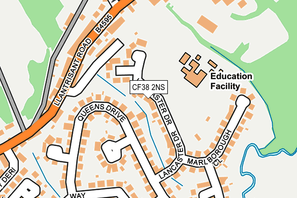 CF38 2NS map - OS OpenMap – Local (Ordnance Survey)