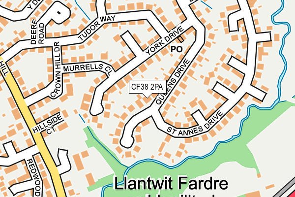 CF38 2PA map - OS OpenMap – Local (Ordnance Survey)