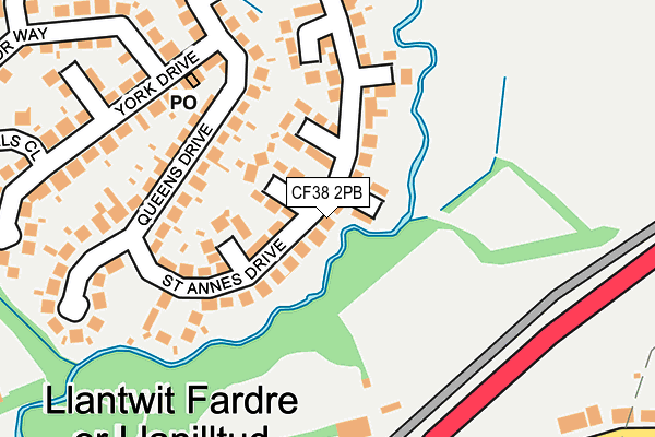 CF38 2PB map - OS OpenMap – Local (Ordnance Survey)