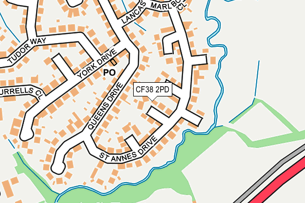 CF38 2PD map - OS OpenMap – Local (Ordnance Survey)