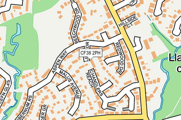 CF38 2PH map - OS OpenMap – Local (Ordnance Survey)