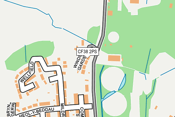 CF38 2PS map - OS OpenMap – Local (Ordnance Survey)