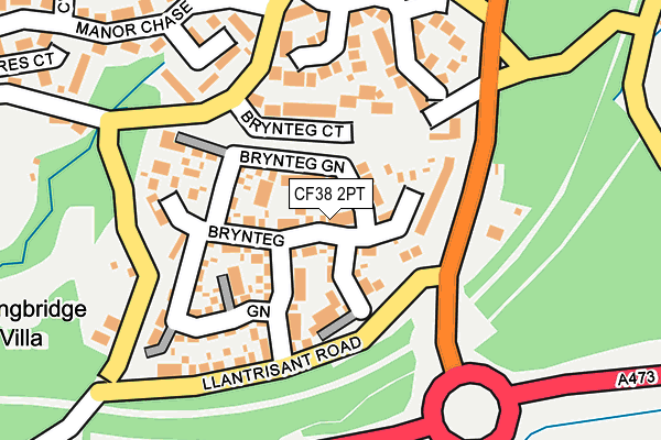 CF38 2PT map - OS OpenMap – Local (Ordnance Survey)