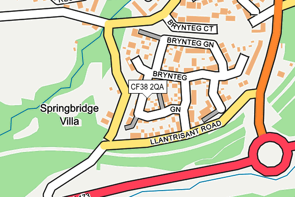 CF38 2QA map - OS OpenMap – Local (Ordnance Survey)