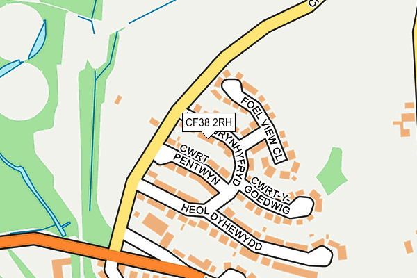 CF38 2RH map - OS OpenMap – Local (Ordnance Survey)