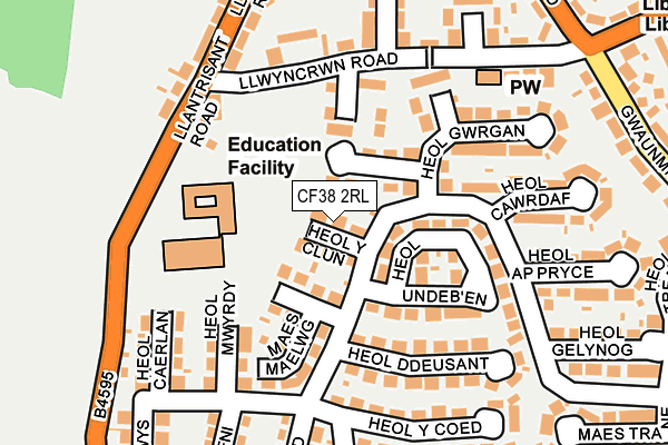 CF38 2RL map - OS OpenMap – Local (Ordnance Survey)